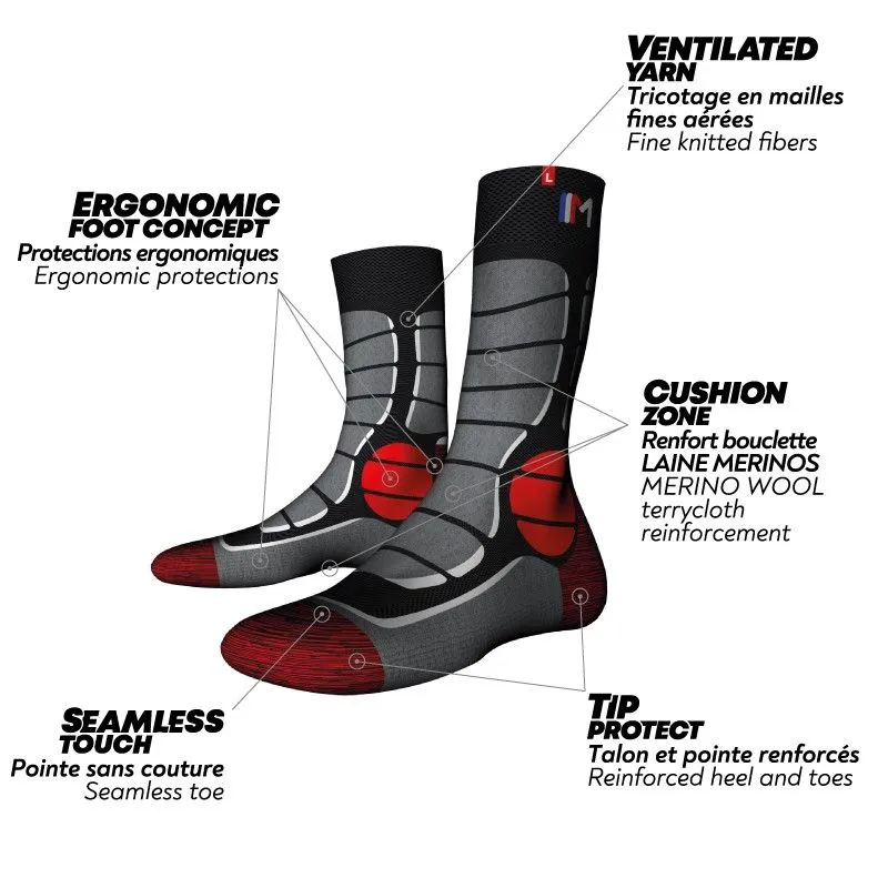 CALCETINES DE LANA TREK  MONNET TREK MEDIUM (ROJO)