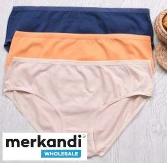 Calzoncillos de mujer de algodón de alta calidad en un paquete de 3 con colores mixtos de moda para la venta al por mayor desde 