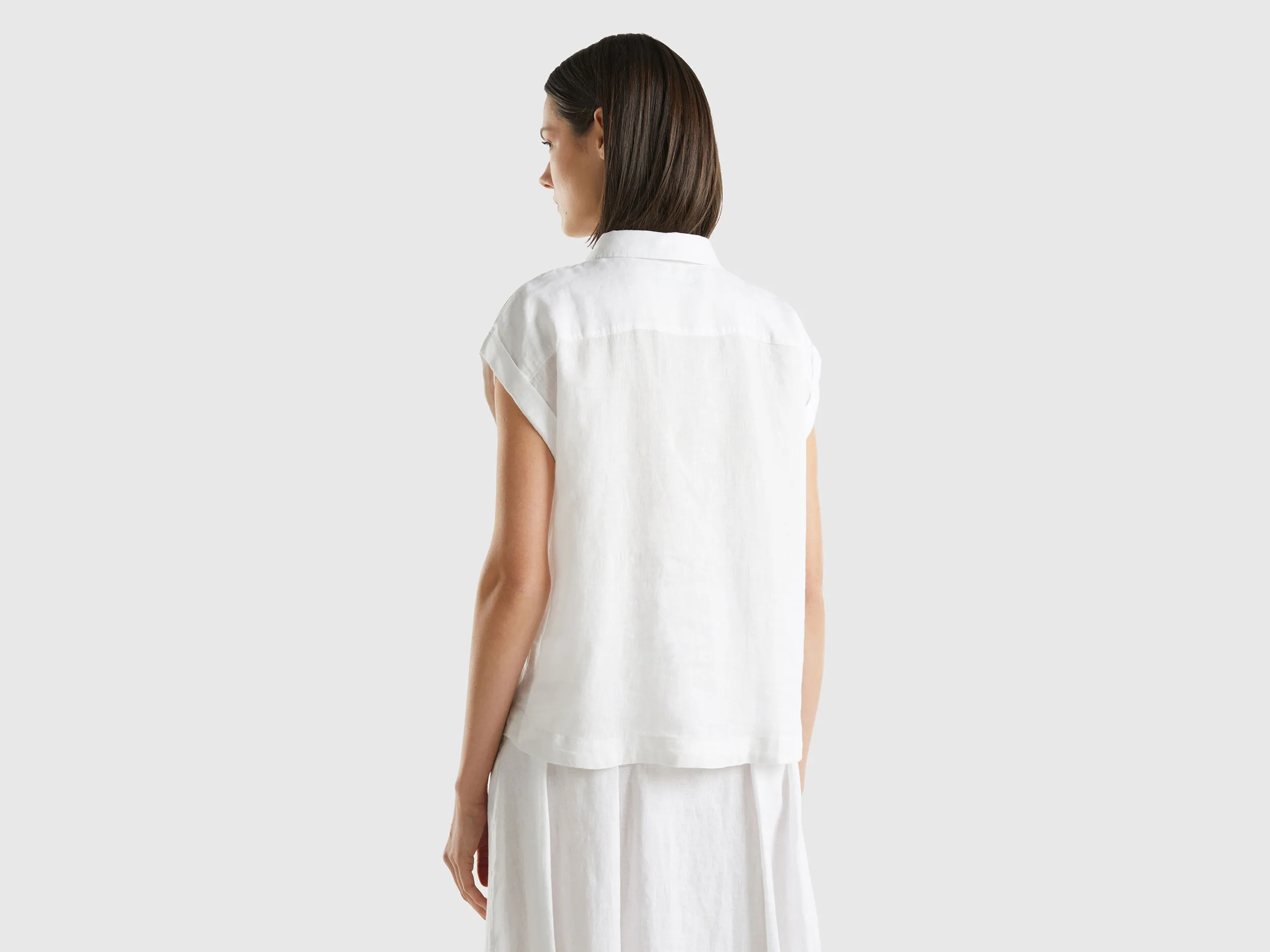 Camisa boxy fit de lino puro