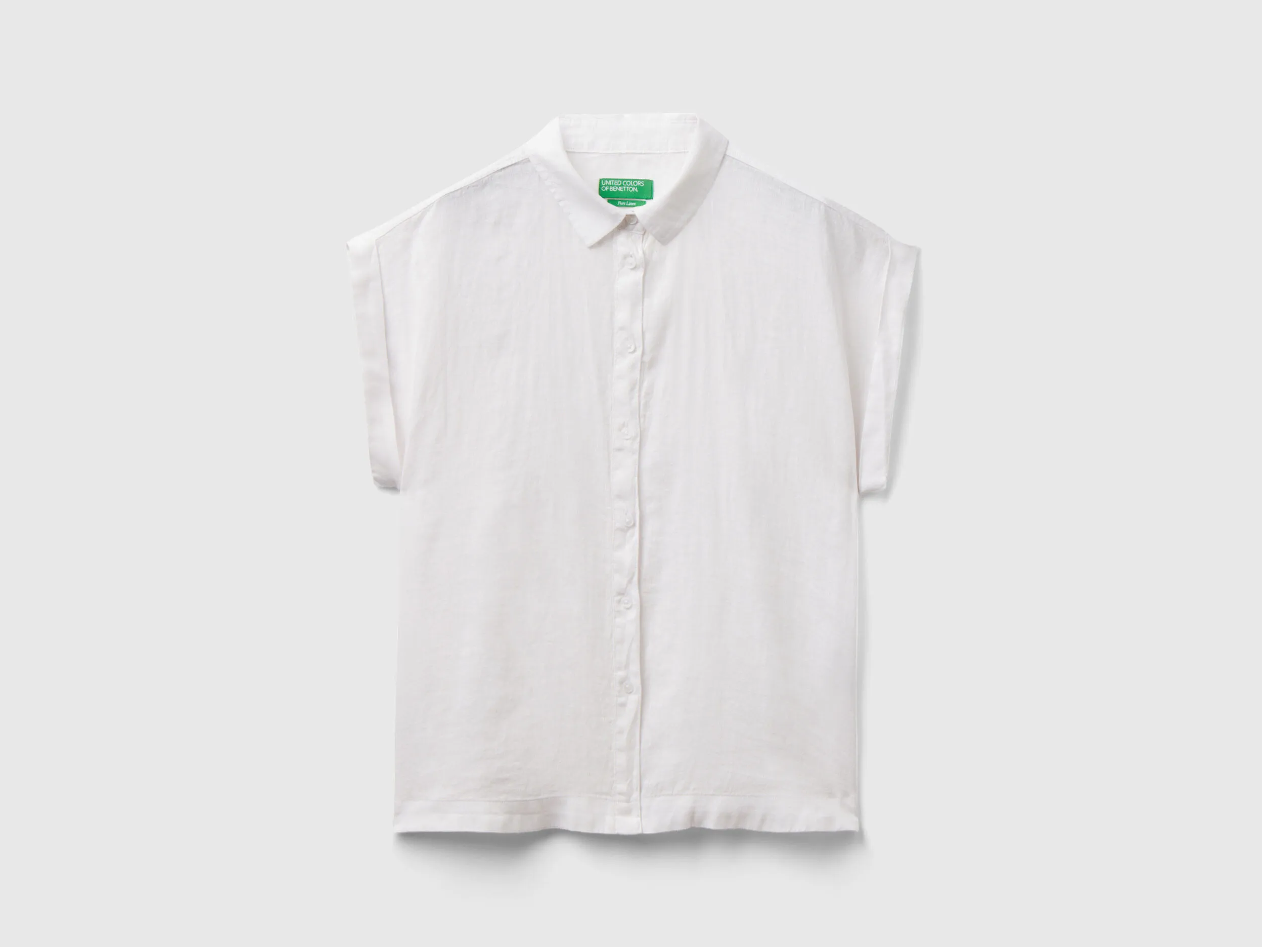 Camisa boxy fit de lino puro