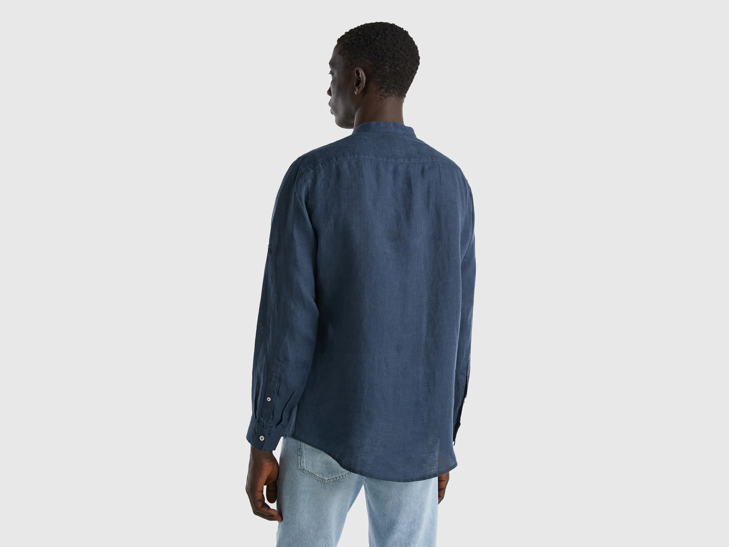 Camisa de lino con cuello mao