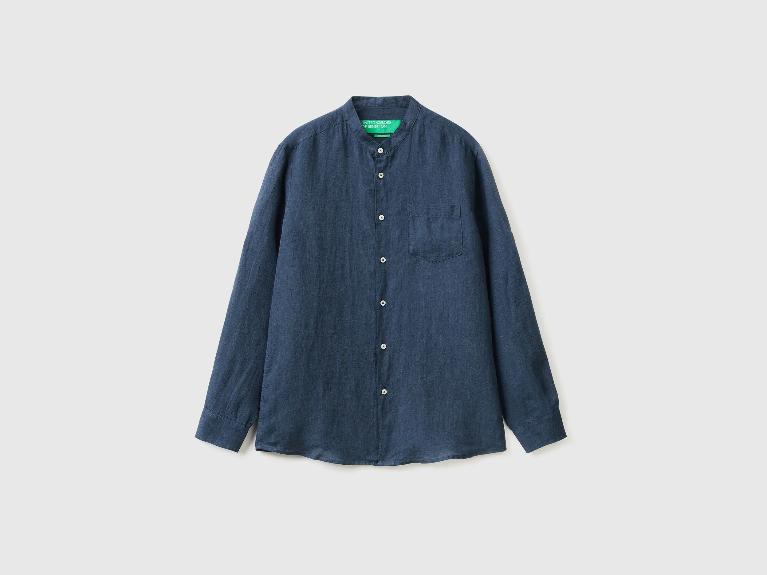 Camisa de lino con cuello mao