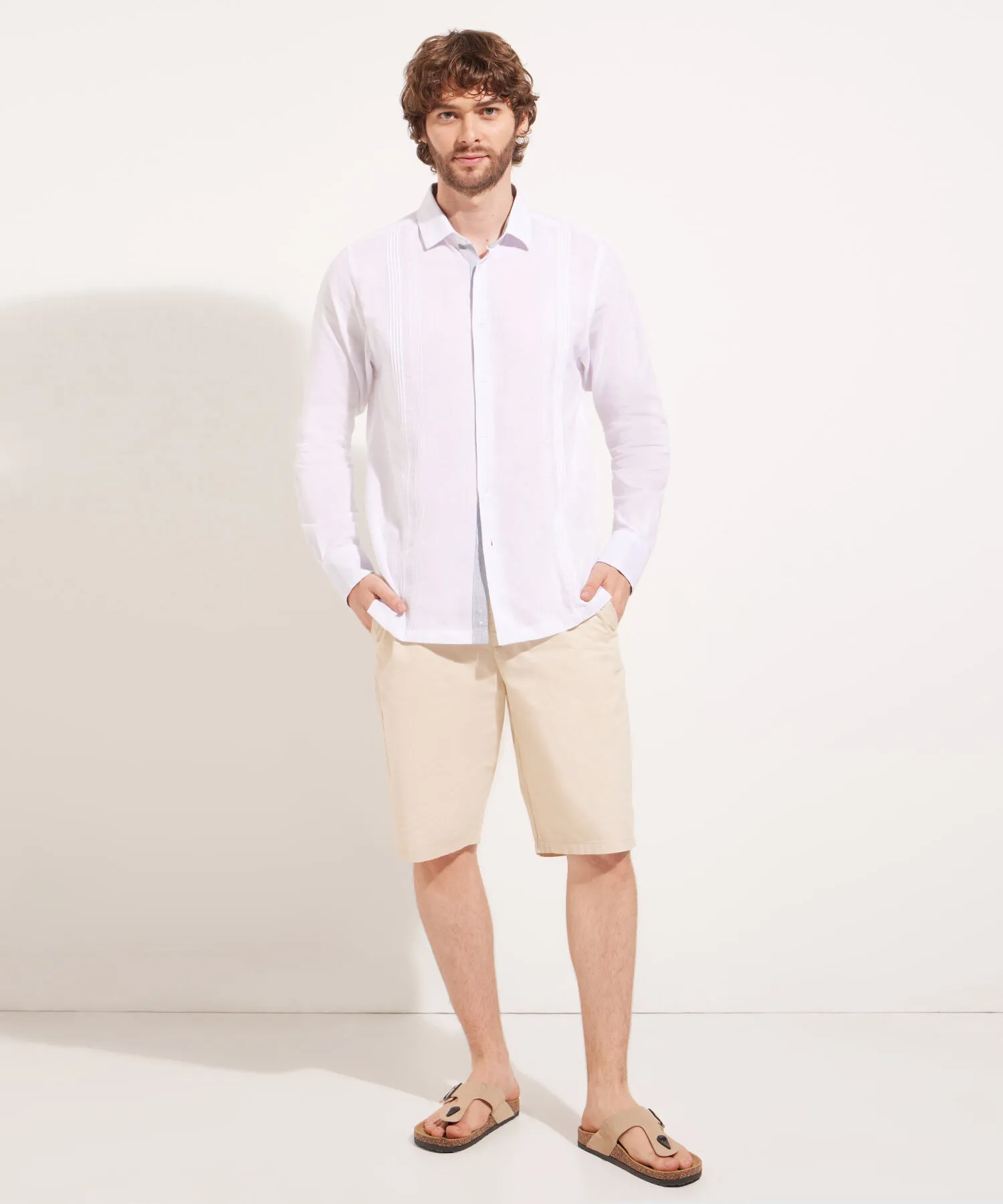 CAMISA GUAYABERA MANGA LARGA