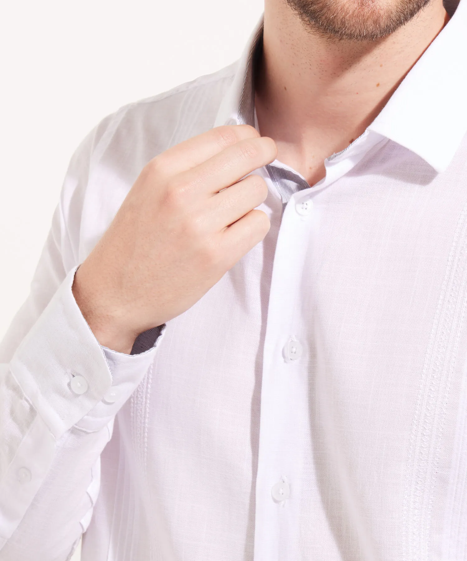 CAMISA GUAYABERA MANGA LARGA