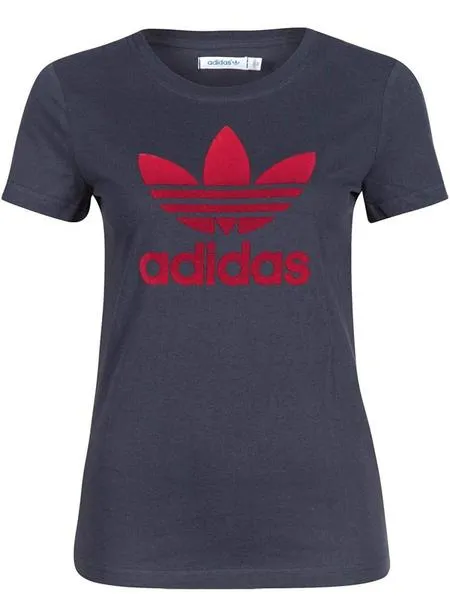 camiset adidas tee flock marino/rojo