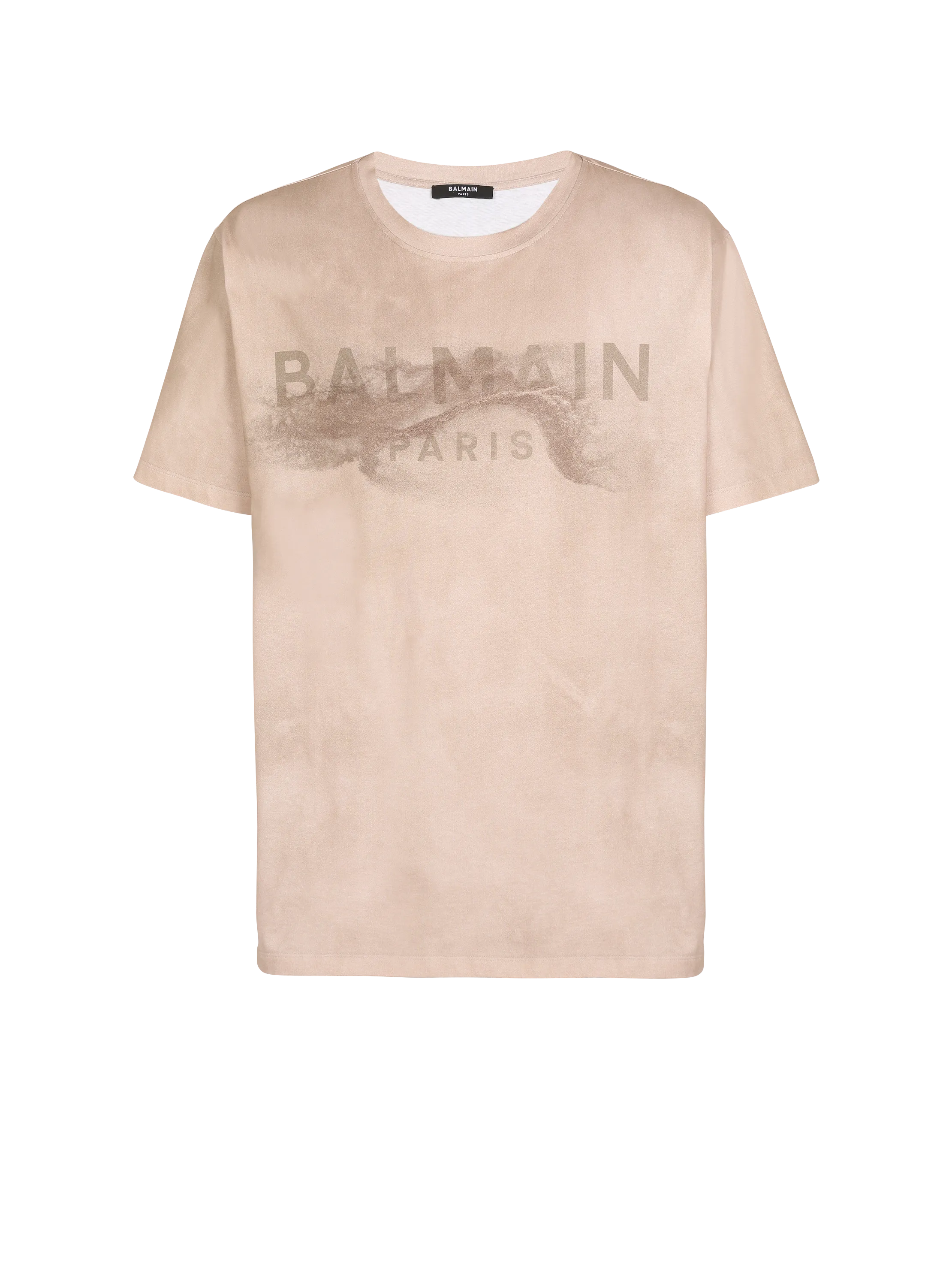 Camiseta de algodón ecológico con el logotipo del desierto de Balmain París