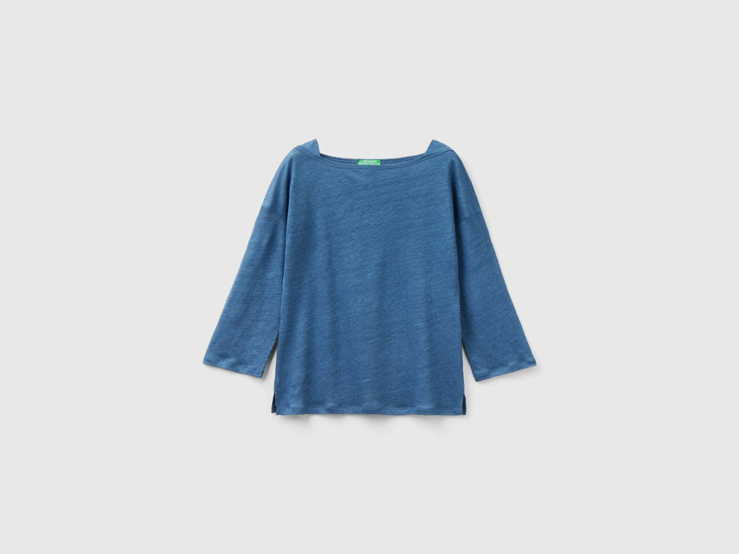Camiseta de lino puro de manga 3/4