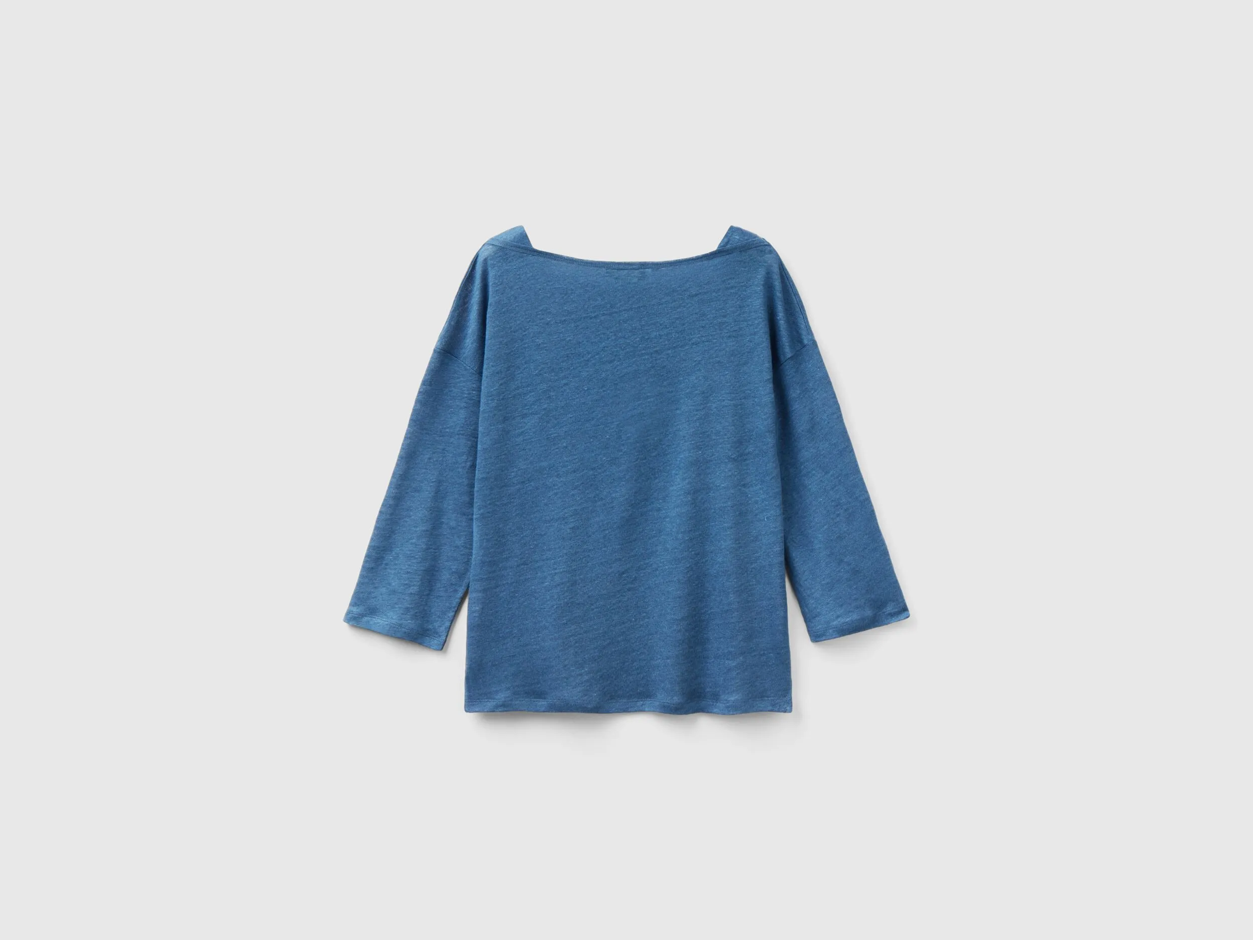 Camiseta de lino puro de manga 3/4