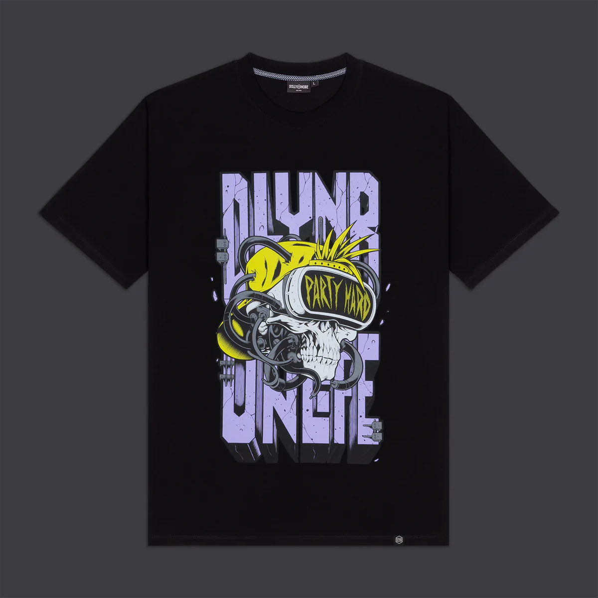 CAMISETA DOLLY NOIRE HOMBRE MANGA CORTA PARTY HARD SKULL TEE BLACK REF. TS394TA01 NEGRA DIBUJO FRONTAL