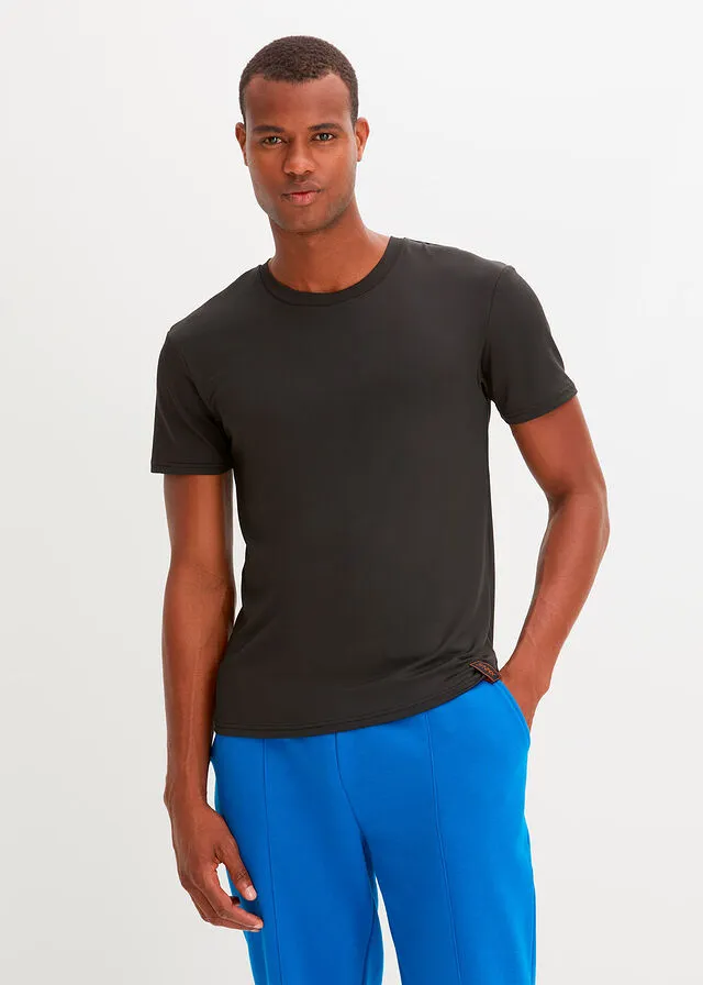 Camiseta funcional con inserto de malla Negro