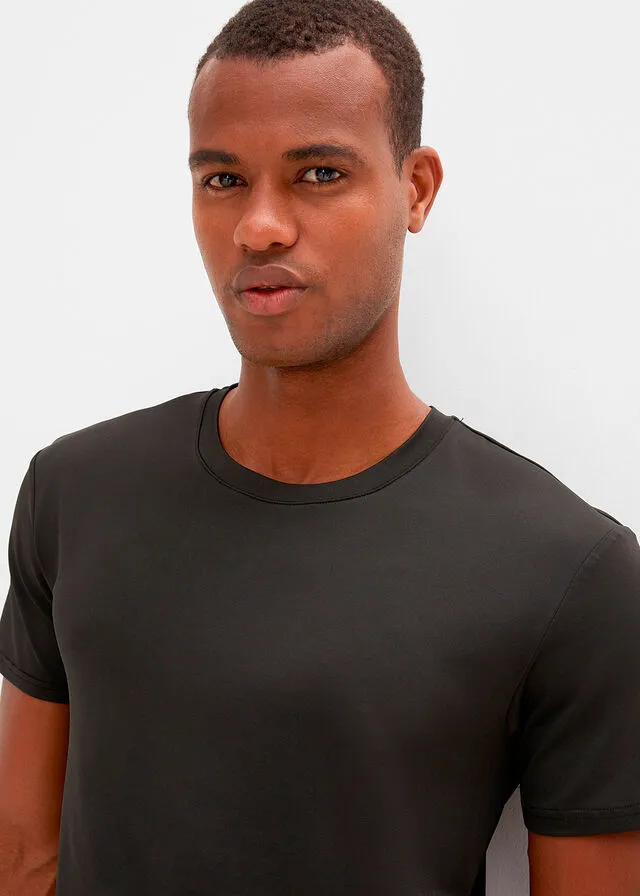 Camiseta funcional con inserto de malla Negro