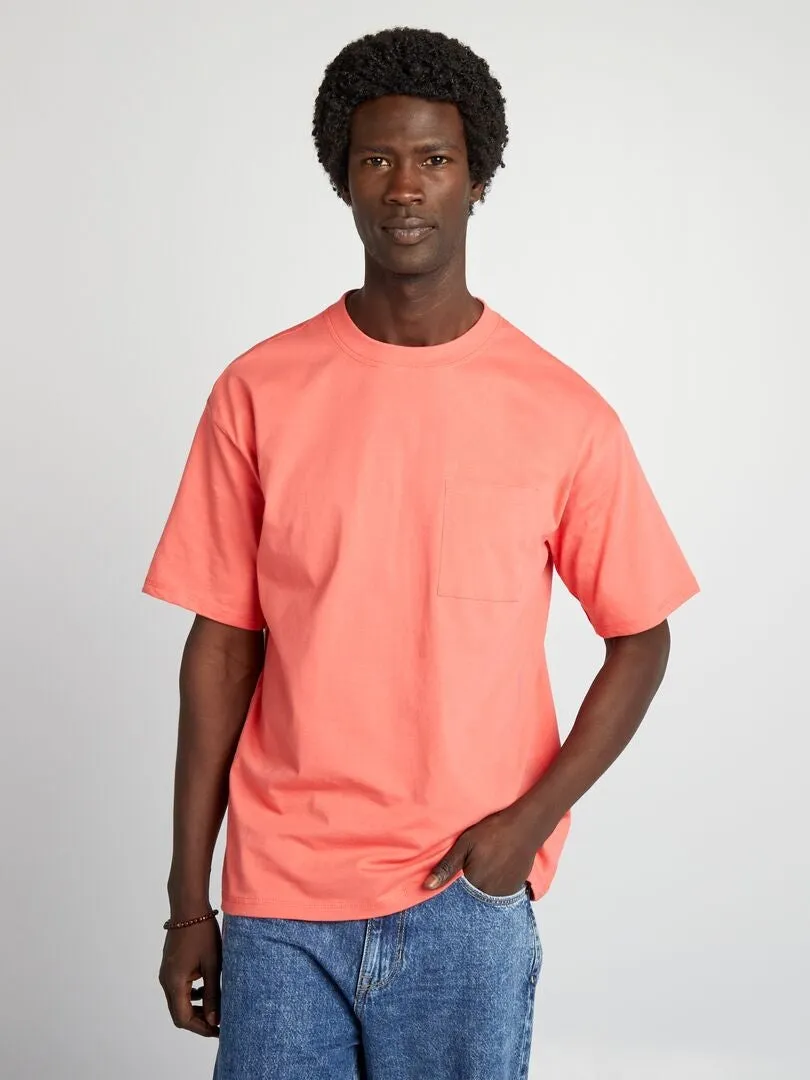 CAMISETA LISA CORTE ANCHO  NARANJA