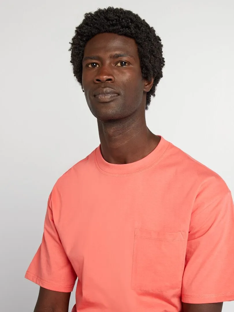 CAMISETA LISA CORTE ANCHO  NARANJA