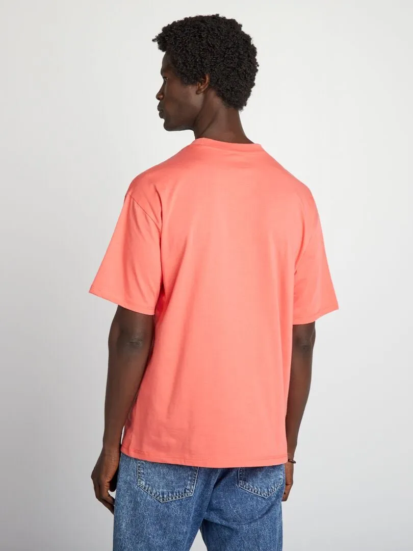 CAMISETA LISA CORTE ANCHO  NARANJA