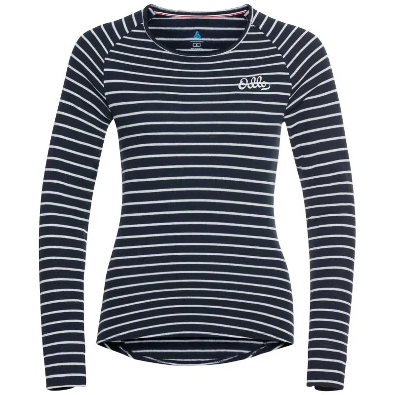 CAMISETA ODLO ACTIVE WARM ORIGINALS ECO STRIPE (ZAFIRO OSCURO  ODLO GRIS PLATA) MUJER