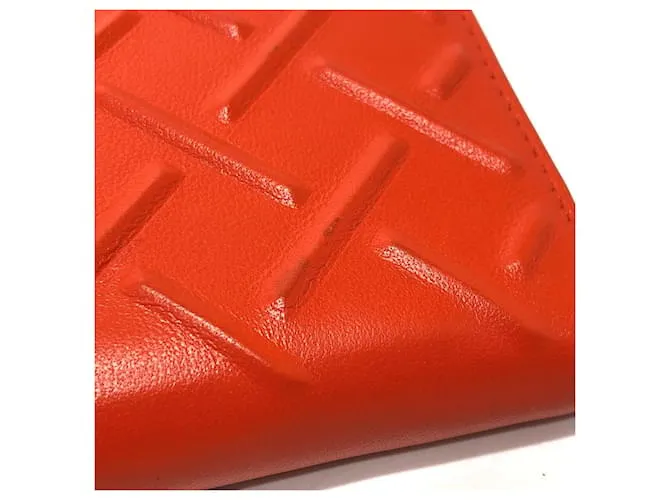 Cartera larga de cuero naranja Bottega Veneta 