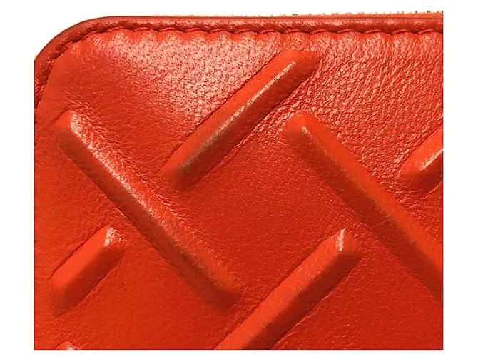 Cartera larga de cuero naranja Bottega Veneta 