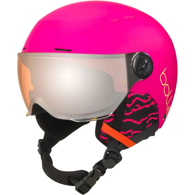 CASCO DE ESQUí PARA NIñOS BOLLé QUIZ VISOR (HOT PINK MATTE  CAT2)