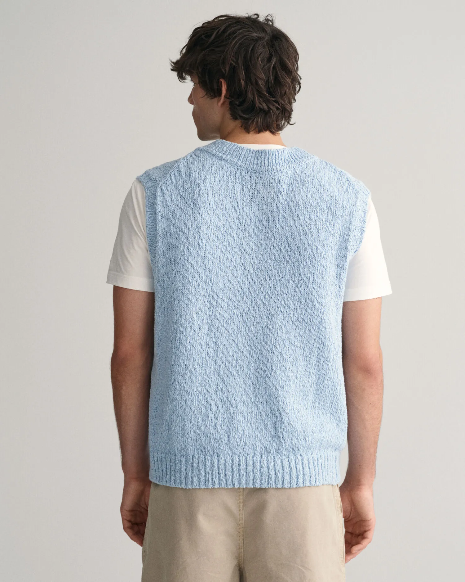 Chaleco de algodón con textura flameada
