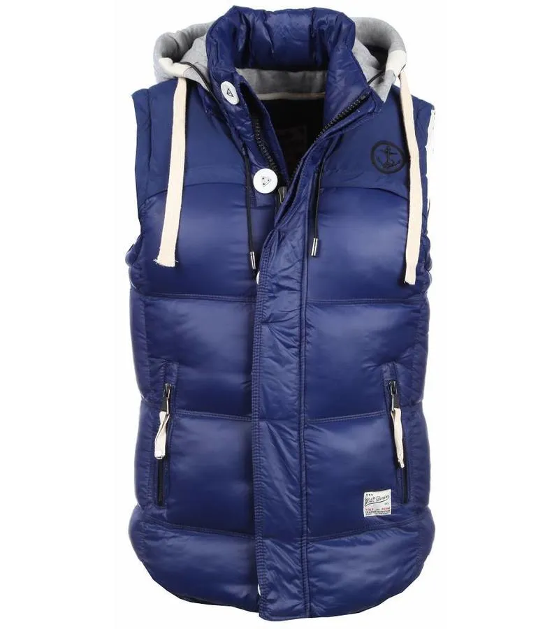 CHALECOS HOMBRE  CHALESCOS CON CAPUCHA  AZUL