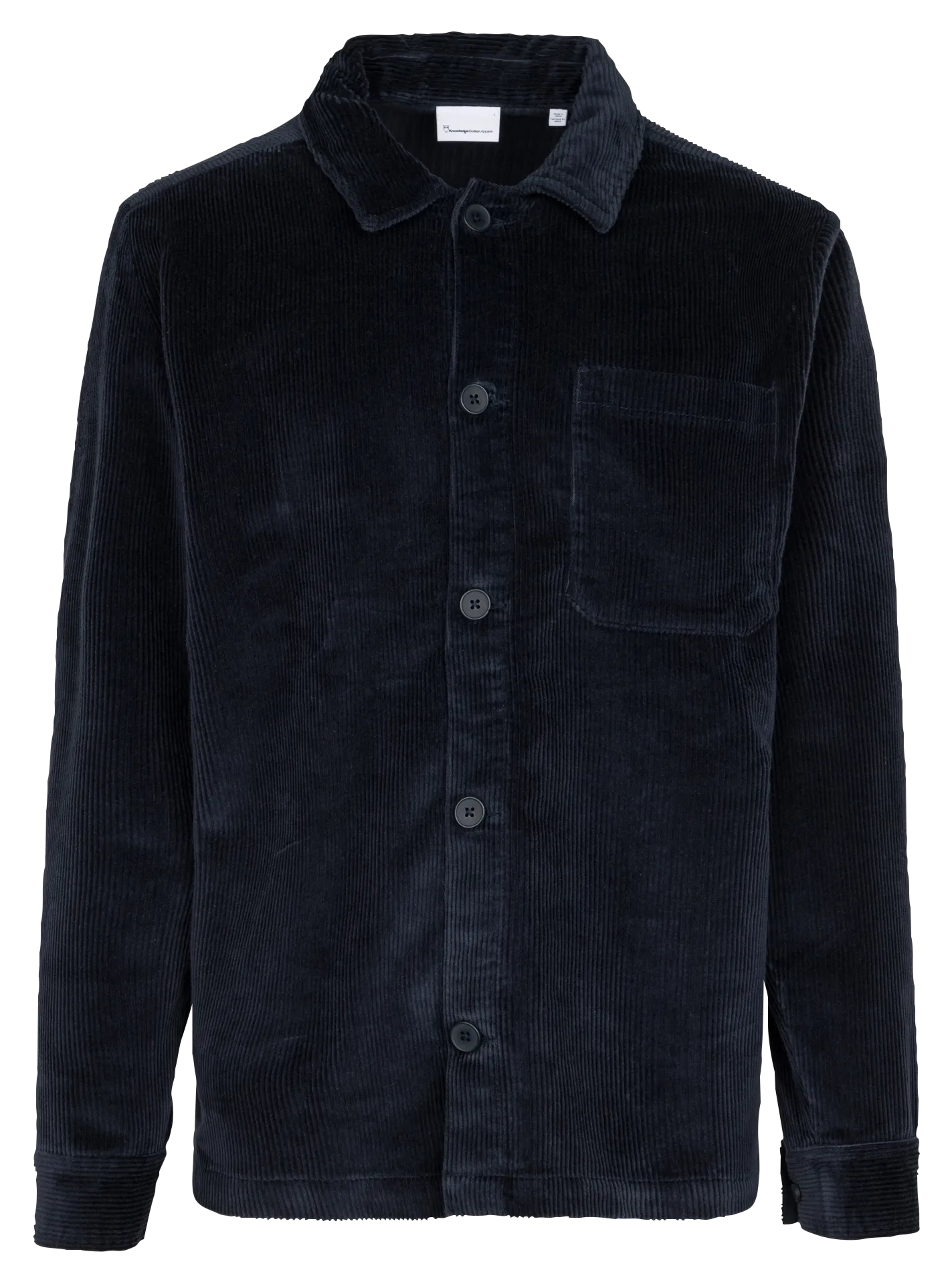 Chaqueta de algodón orgánico con cuello clásico en azul