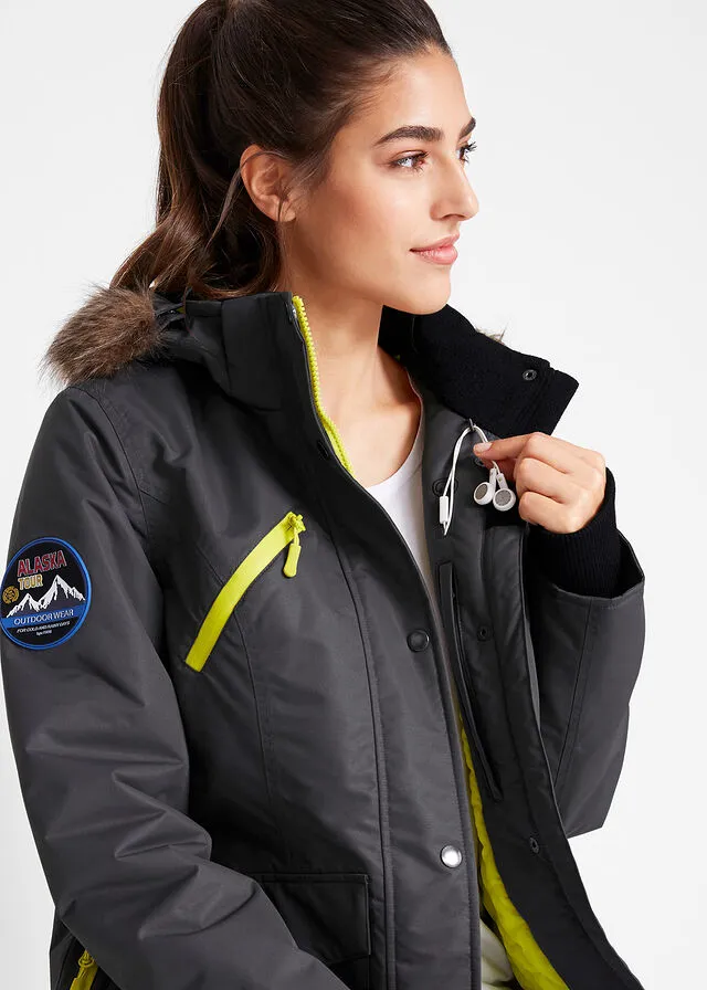 Chaqueta funcional impermeable pizarra