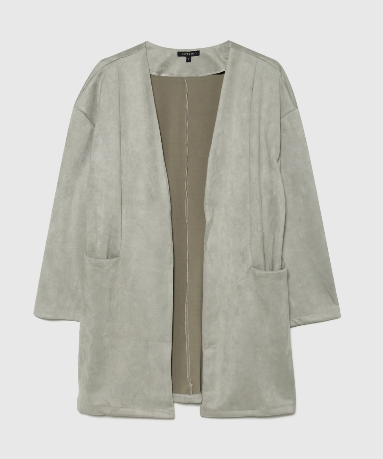 CHAQUETA LARGA EN SUEDE