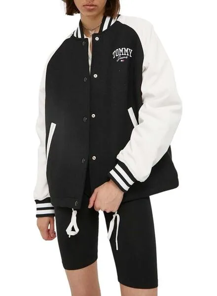 Chaqueta Tommy Jeans Cord Wool Negro Mujer