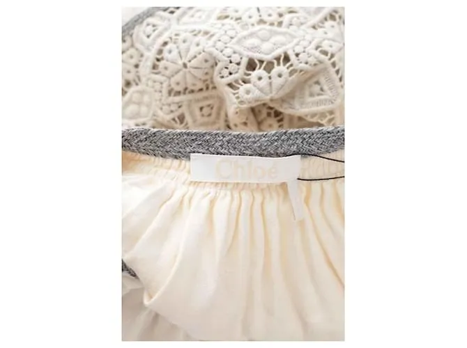 Chloé Top de lino de manga larga Crudo 
