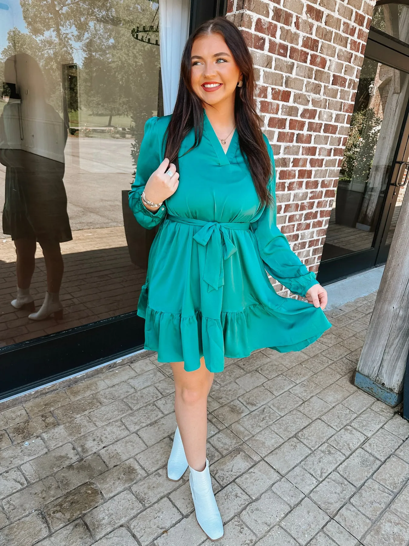 CIDER & SUNSETS GREEN DRESS