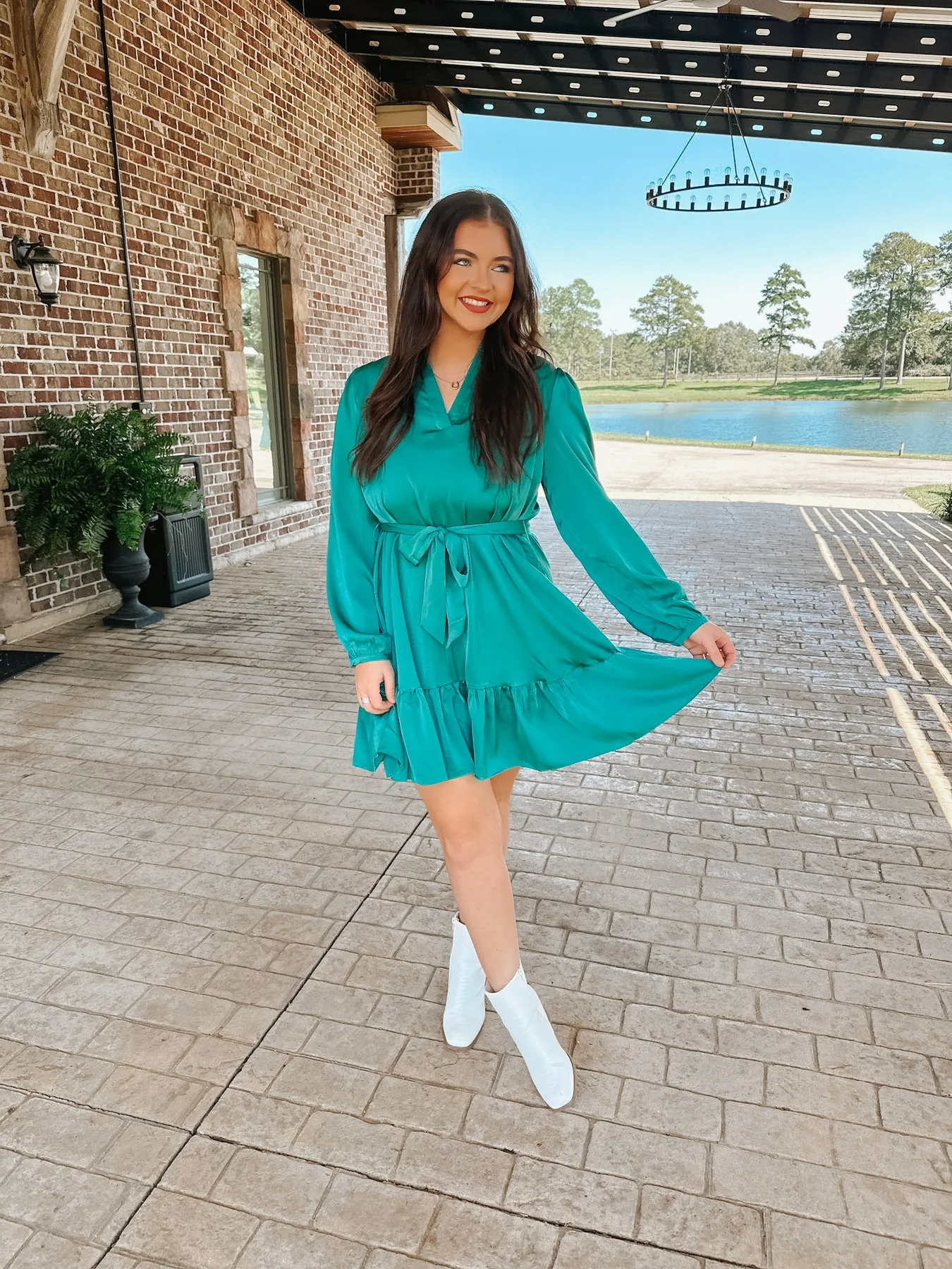 CIDER & SUNSETS GREEN DRESS