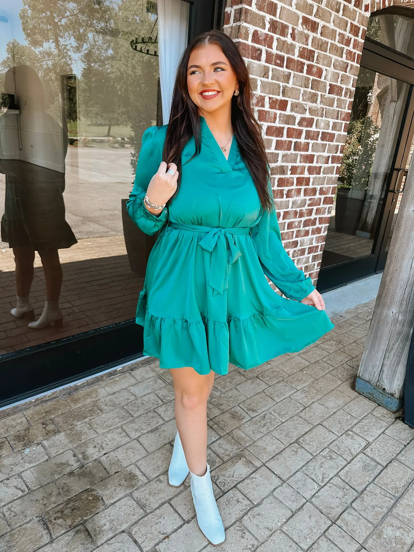 CIDER & SUNSETS GREEN DRESS