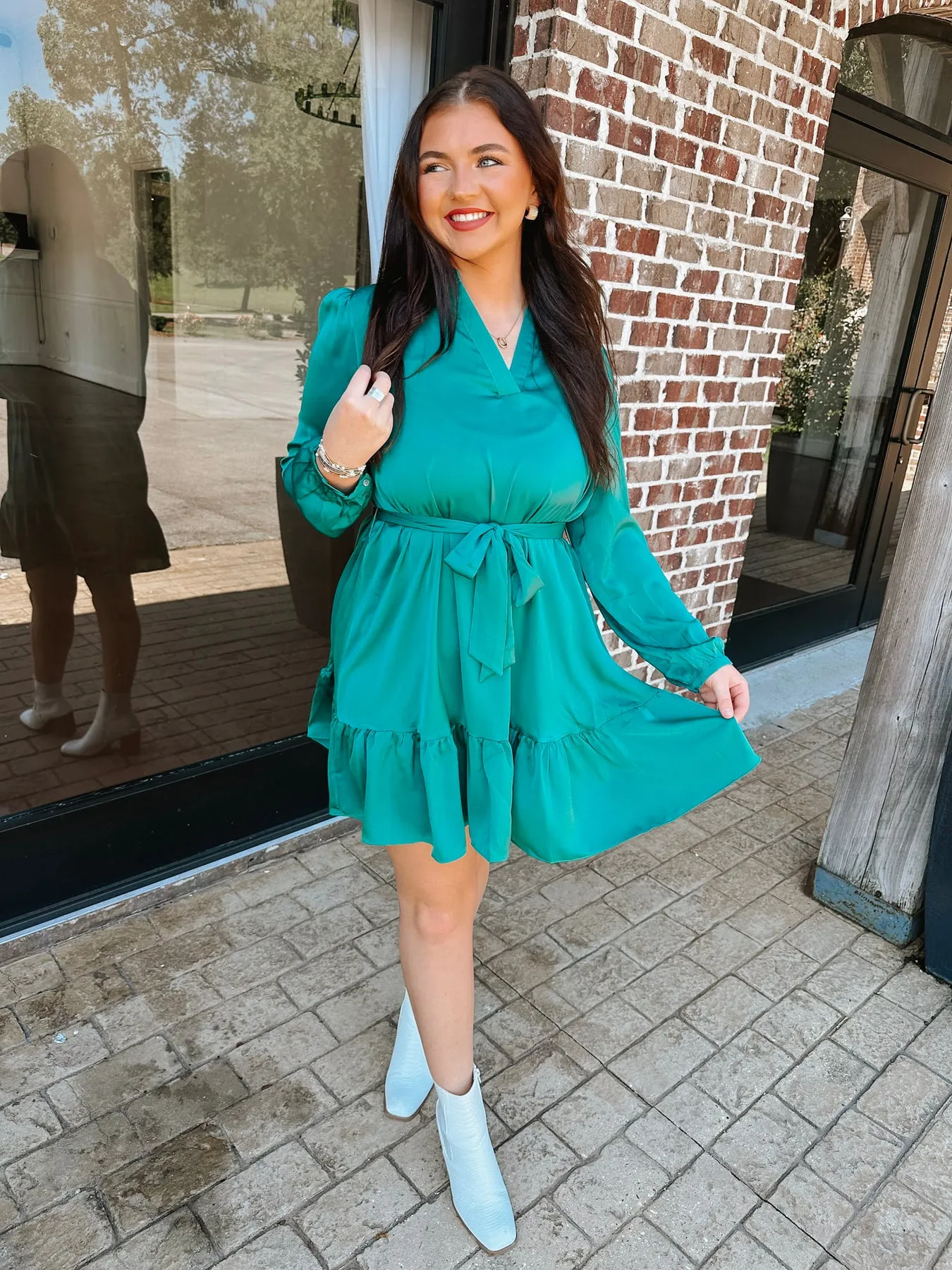 CIDER & SUNSETS GREEN DRESS