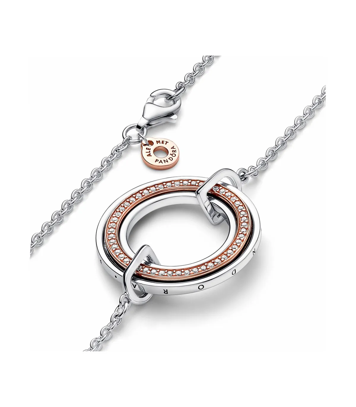 COLLAR PANDORA LOGO Y PAVé EN DOS TONOS  382772C01