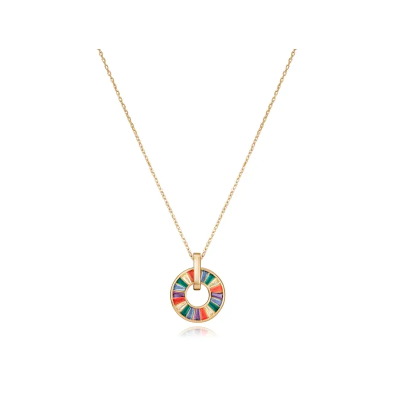 COLLAR VICEROY ELEGANT DE PLATA CON BAñO DE ORO Y CIRCONITAS DE COLORES 15115C00039