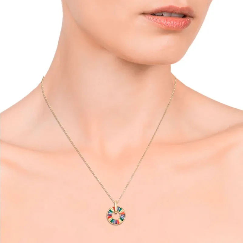 COLLAR VICEROY ELEGANT DE PLATA CON BAñO DE ORO Y CIRCONITAS DE COLORES 15115C00039