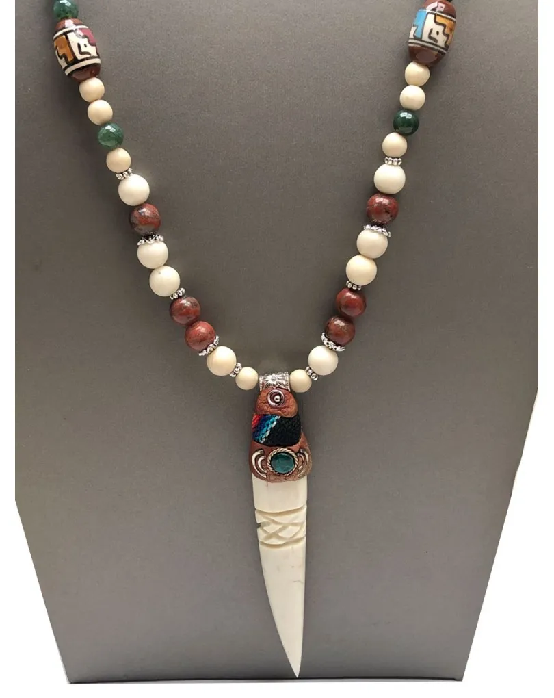 COLLARES DE MUJER CON ORIGINAL COLMILLO ARTESANAL