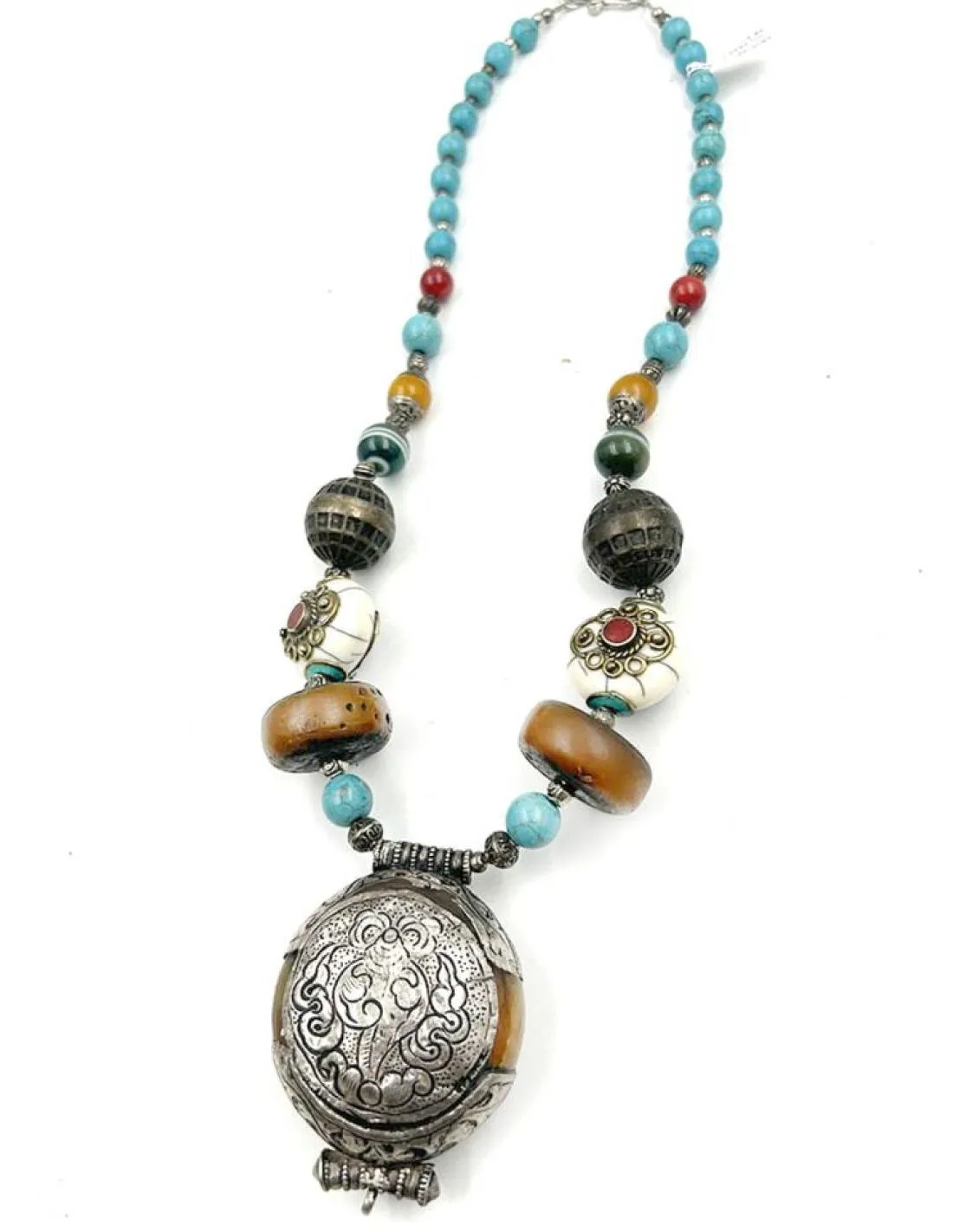 COLLARES MUJER TIBETANOS CON MEDALLON OM TRIBAL Y ARTESANAL