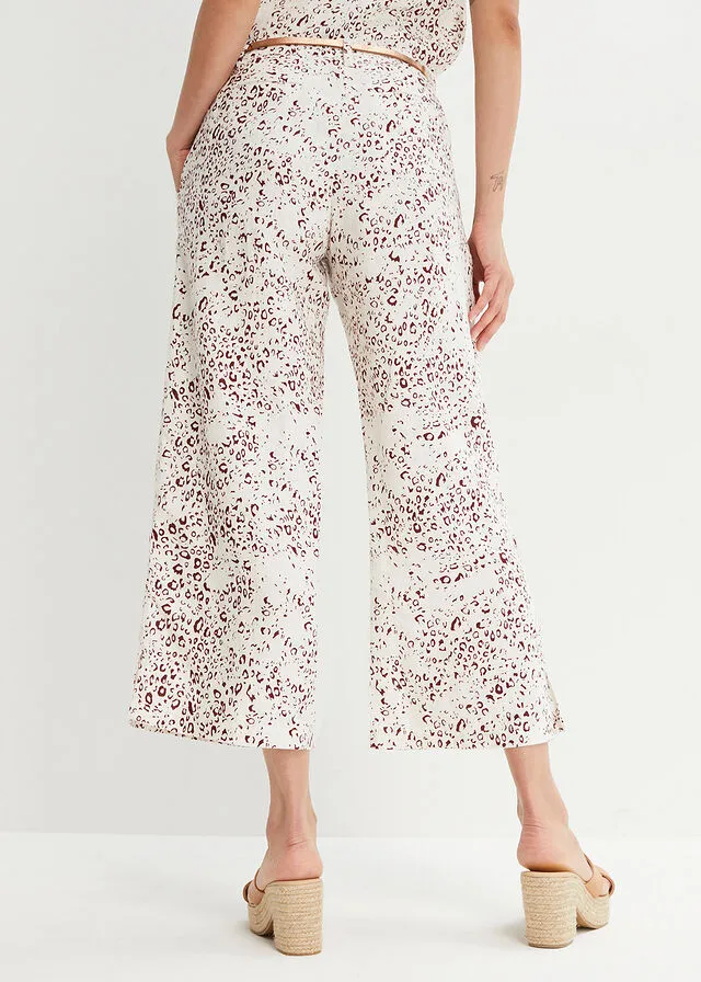 CULOTTE BLANCO LANAGRANATE OSCURO CON ESTAMPADO DE LEOPARDO