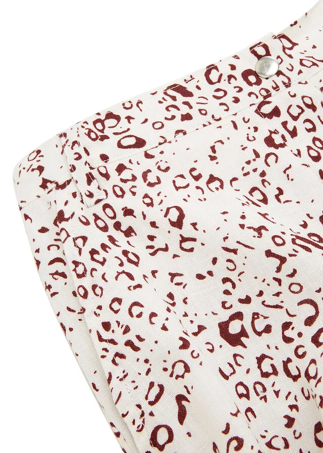 CULOTTE BLANCO LANAGRANATE OSCURO CON ESTAMPADO DE LEOPARDO