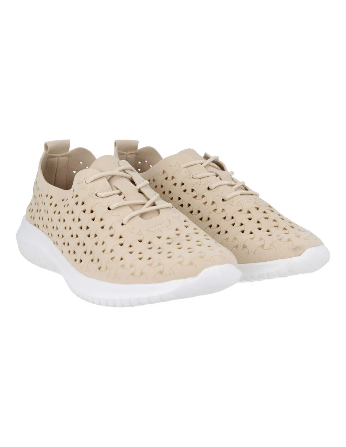 EO LIGEROS  DEPORTIVAS CASUAL MICROFIBRA CALADO LIBERTE BEIGE