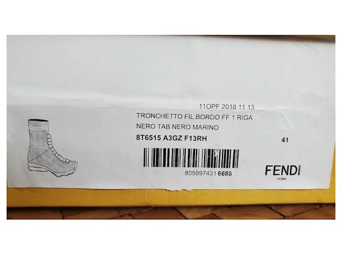 Fendi Par de zapatillas P 41 ESO Negro 