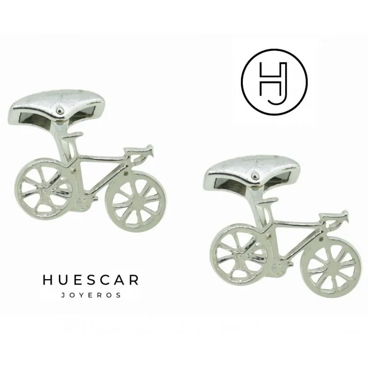 Gemelos Bicicleta en plata de ley fabricación artesanal