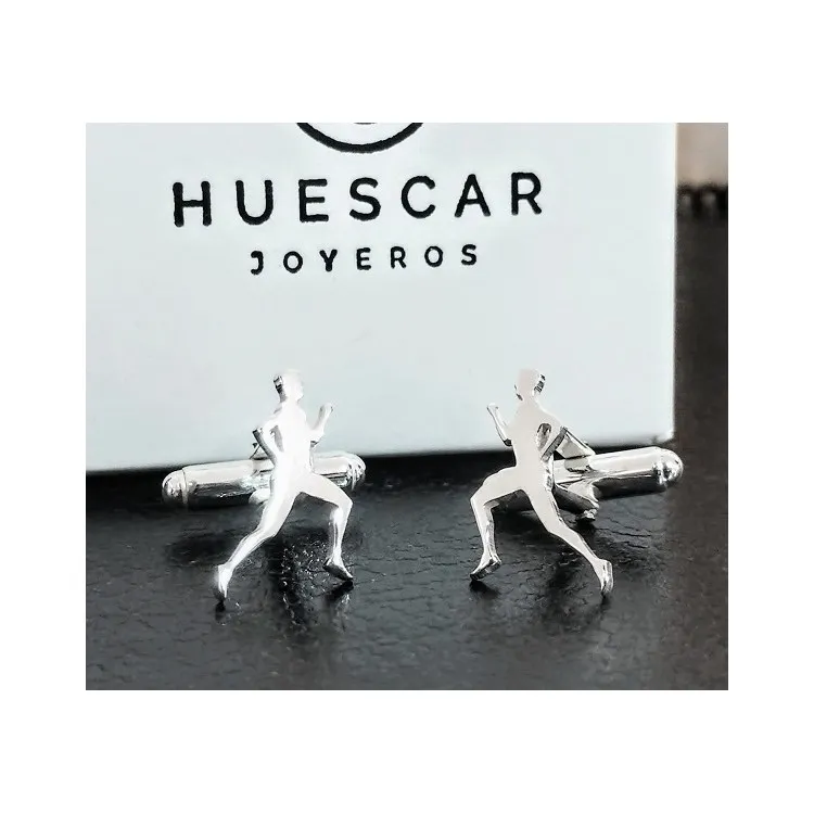 Gemelos running en plata de ley fabricación artesanal