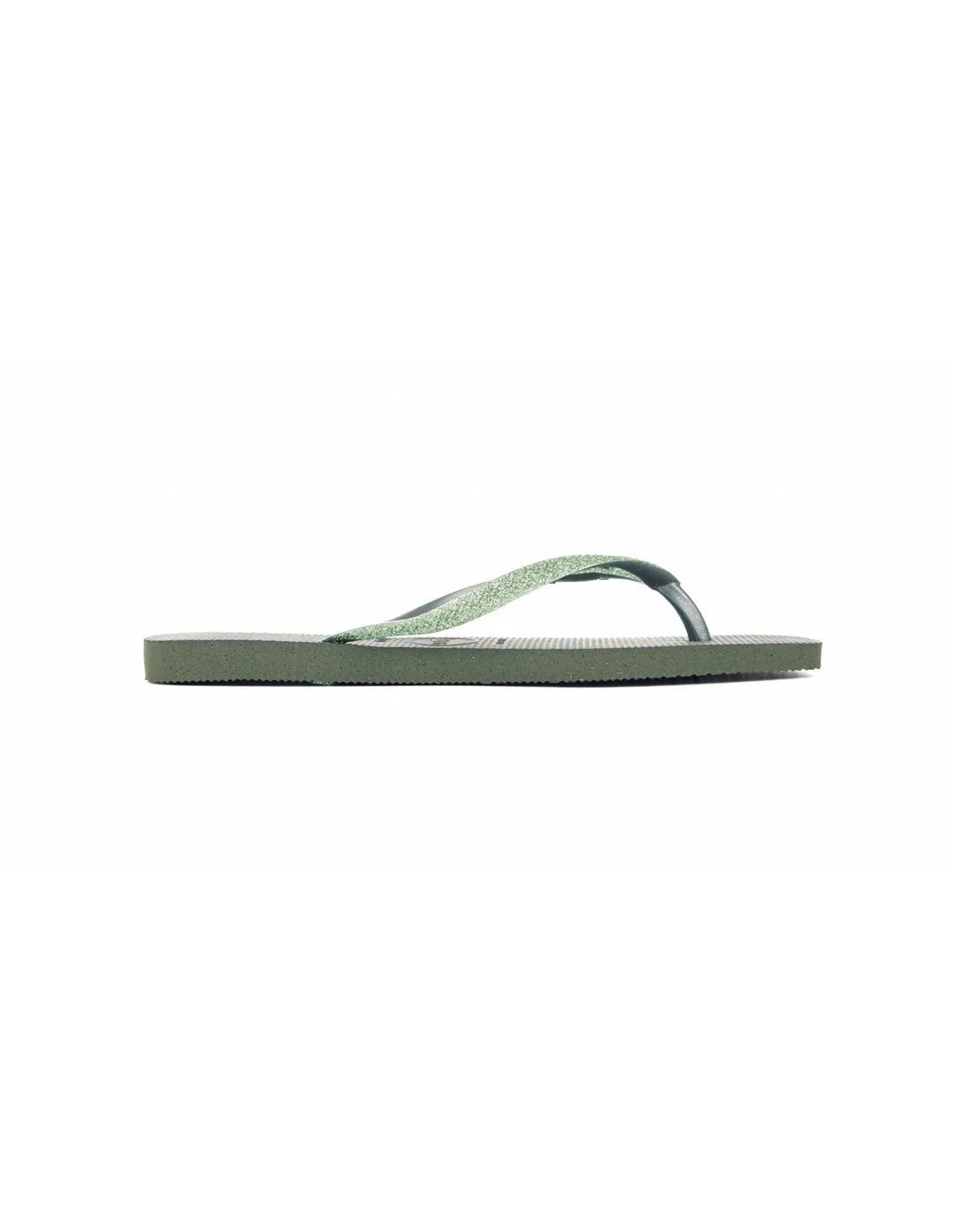 HAVAIANAS  CHANCLAS VERDE OLIVA SLIM SQUARE GLITTER FC MUJER