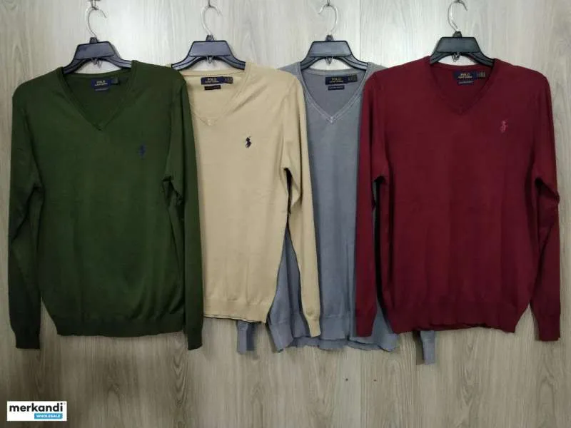 Jersey con cuello en V para hombre 100% algodón 10 colores diferentes de la S a la XXL