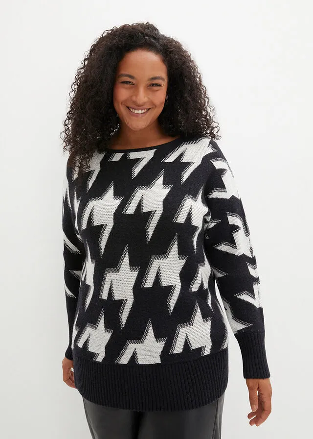 JERSEY CON MANGAS DE MURCIéLAGO NEGROBLANCO LANA