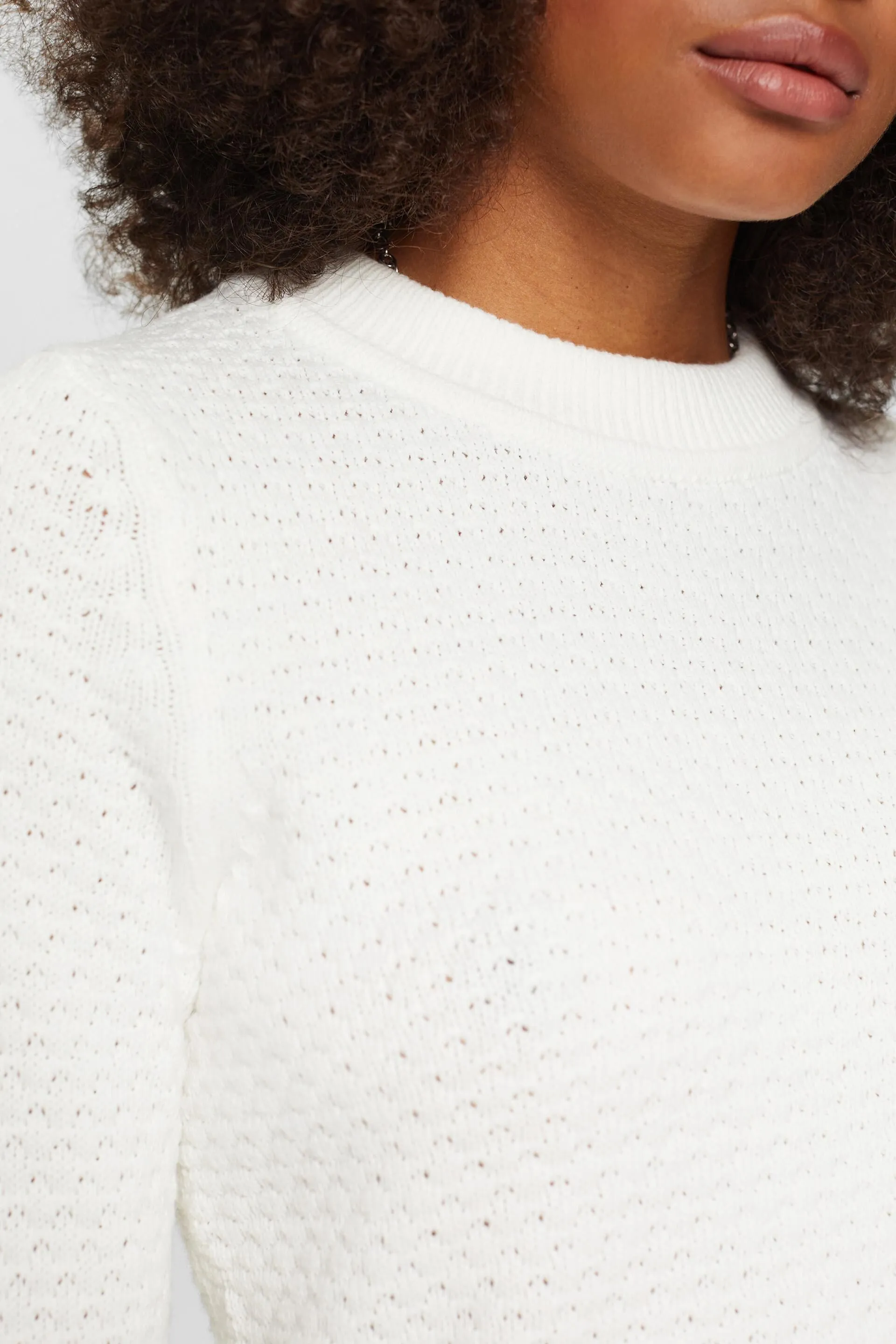 Jersey de punto con textura, mezcla de algodón