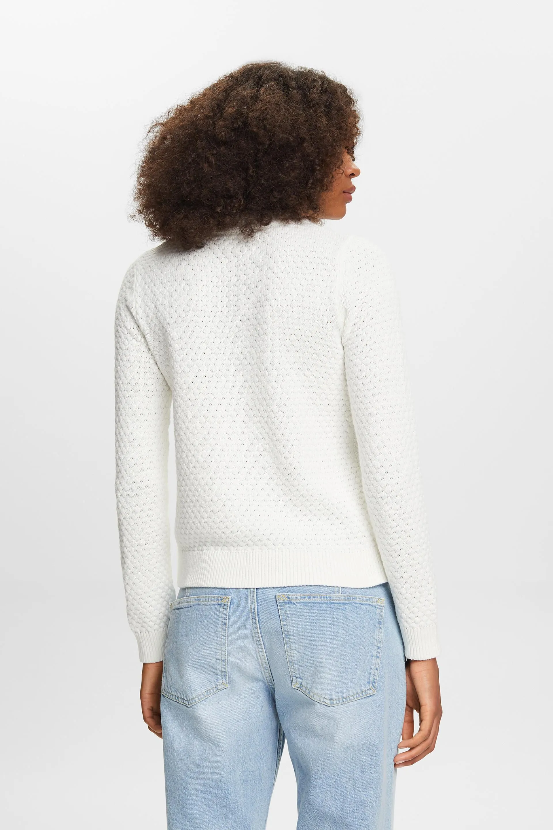 Jersey de punto con textura, mezcla de algodón