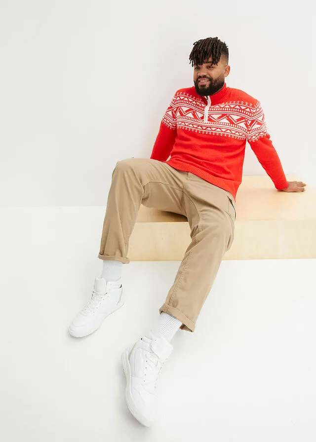 JERSEY ESTILO TROYER BLANCO LANANEGRO CON PATRóN NóRDICO